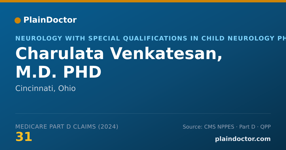 Shareable card for Charulata Venkatesan, M.D. PHD - Neurology with Special Qualifications in Child Neurology Physician, Cincinnati, OH