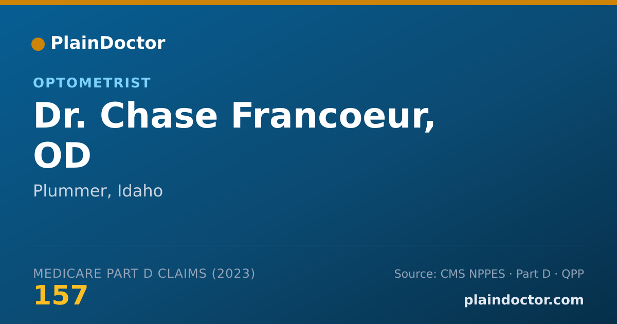 Shareable card for Chase Francoeur, OD - Optometrist, Plummer, ID