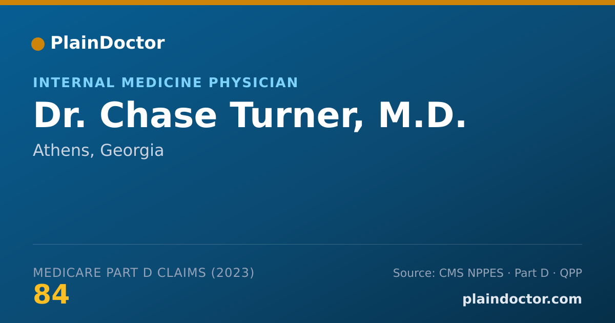 Shareable card for Chase Turner, M.D. - Internal Medicine Physician, Athens, GA