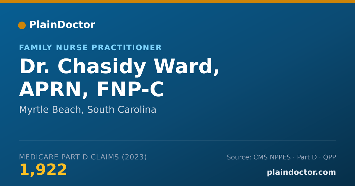 Shareable card for Chasidy Ward, APRN, FNP-C - Family Nurse Practitioner, Myrtle Beach, SC