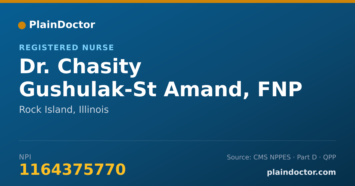 Shareable card for Chasity Gushulak-St Amand, FNP STUDENT - Registered Nurse, Rock Island, IL