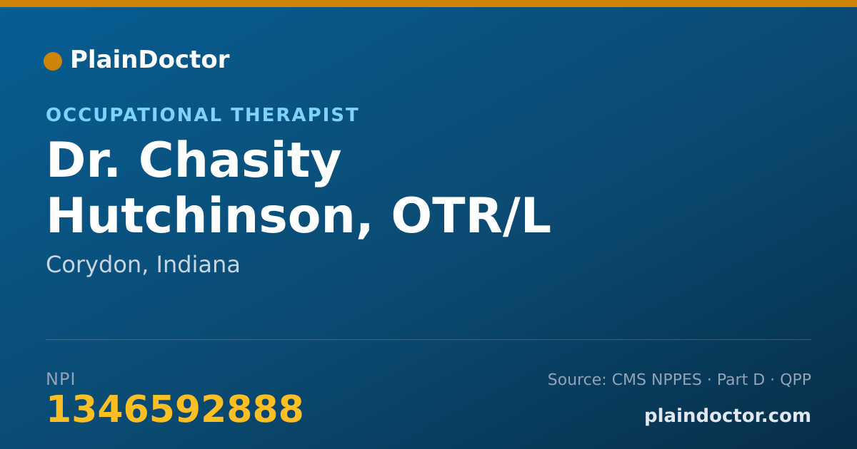 Shareable card for Chasity Hutchinson, OTR/L - Occupational Therapist, Corydon, IN