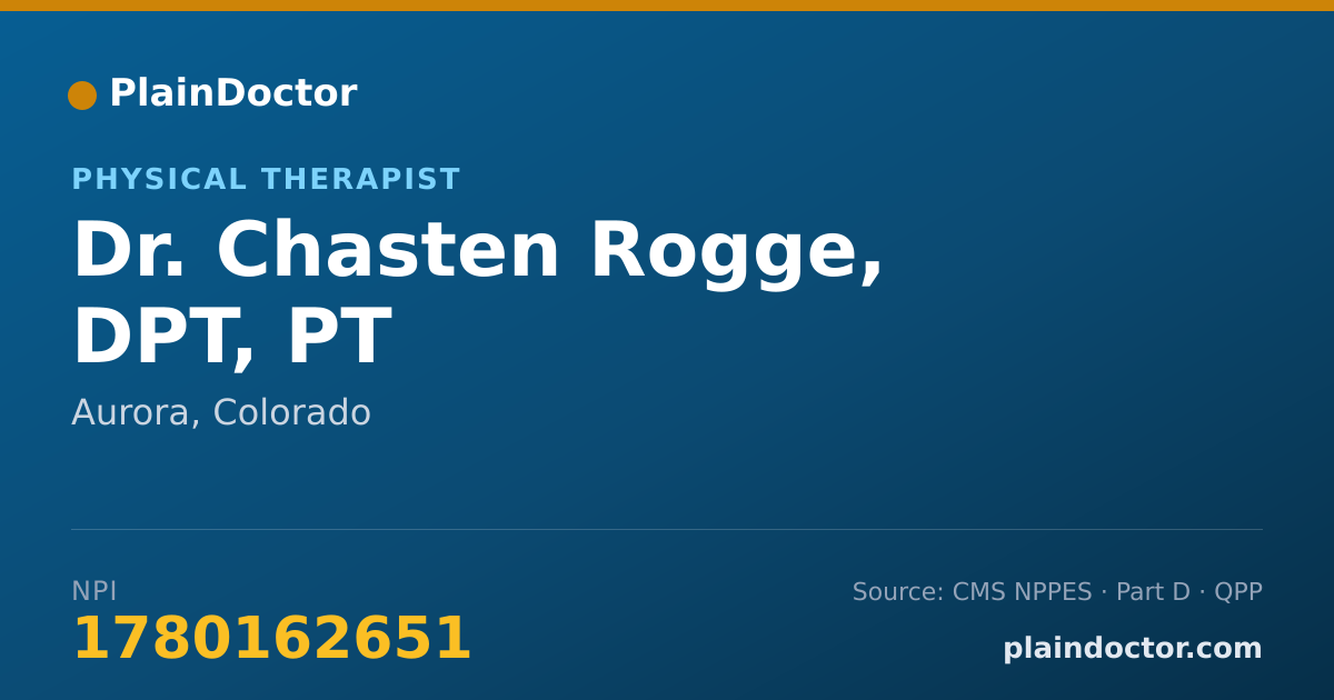 Shareable card for Chasten Rogge, DPT, PT - Physical Therapist, Aurora, CO