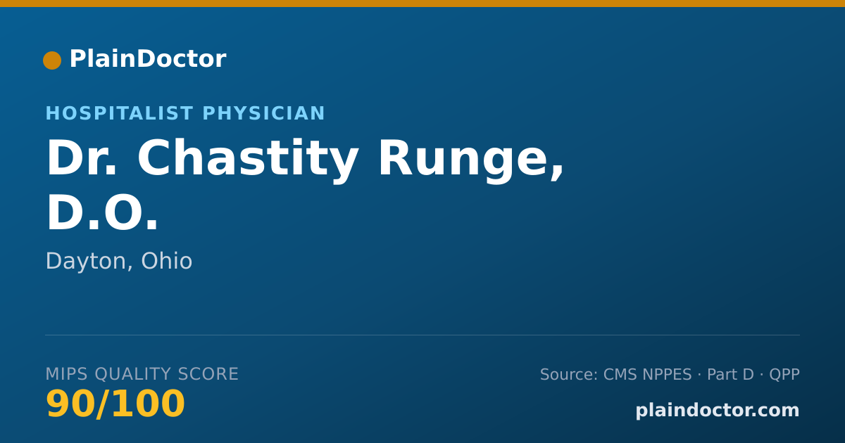 Shareable card for Chastity Runge, D.O. - Hospitalist Physician, Dayton, OH