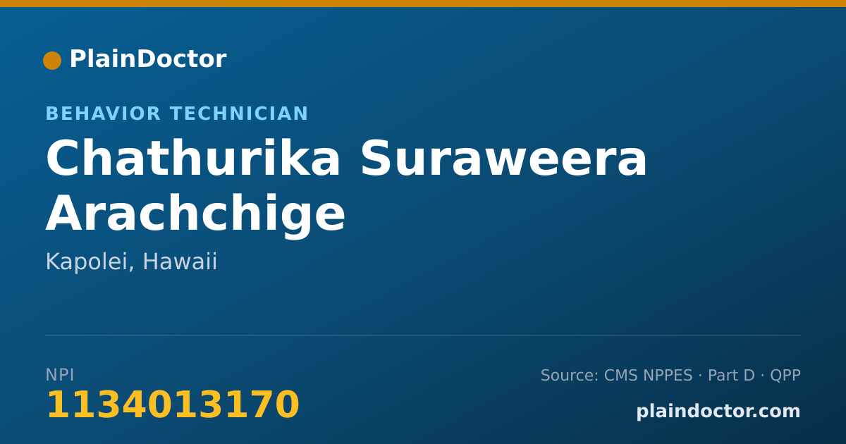 Shareable card for Chathurika Suraweera Arachchige - Behavior Technician, Kapolei, HI