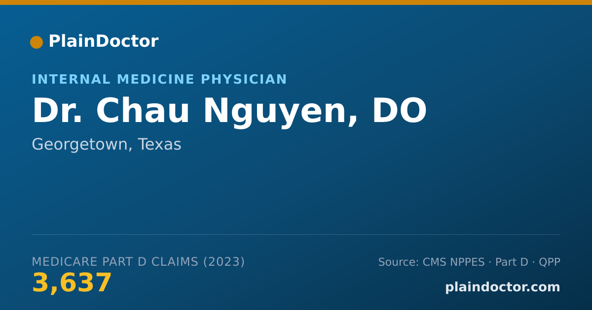 Shareable card for Chau Nguyen, DO - Internal Medicine Physician, Georgetown, TX