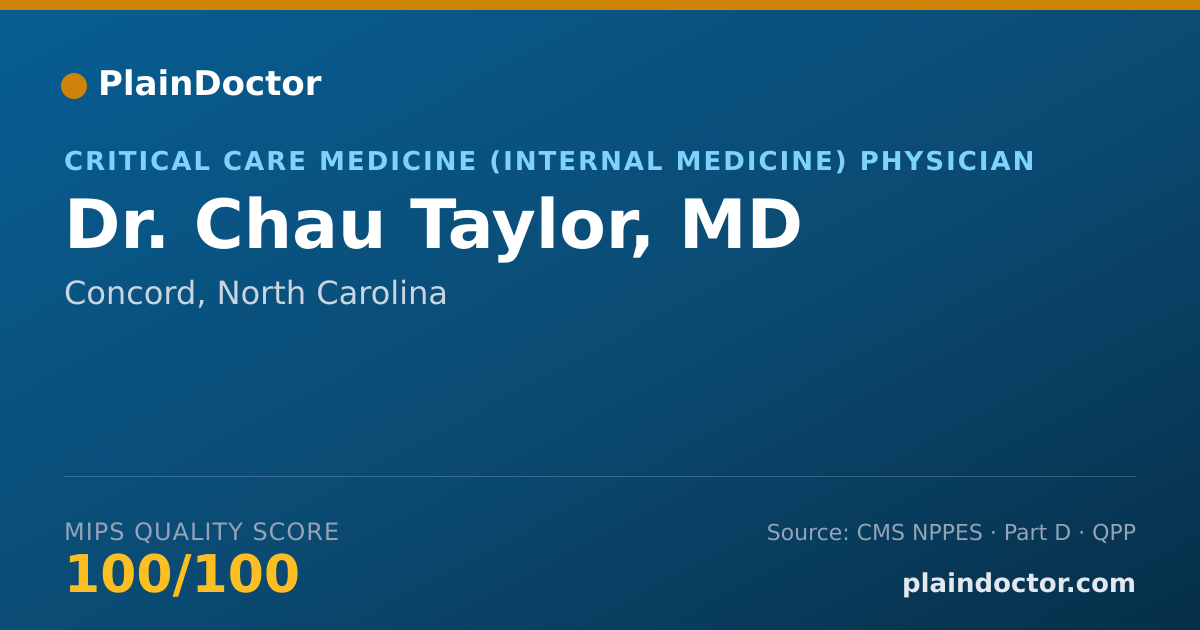 Shareable card for Chau Taylor, MD - Critical Care Medicine (Internal Medicine) Physician, Concord, NC