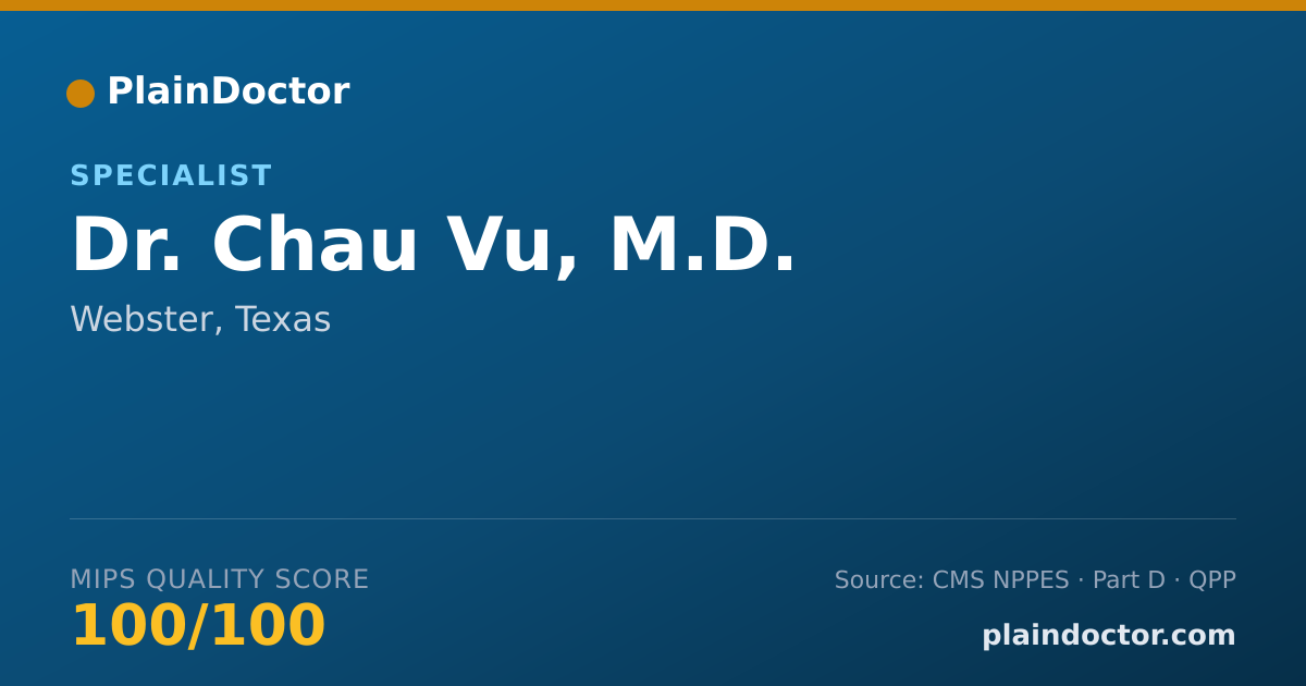 Shareable card for Chau Vu, M.D. - Specialist, Webster, TX