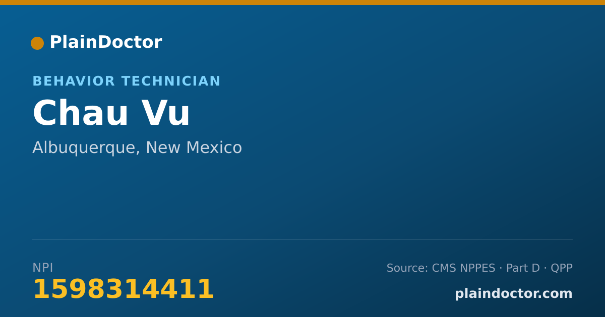 Shareable card for Chau Vu - Behavior Technician, Albuquerque, NM