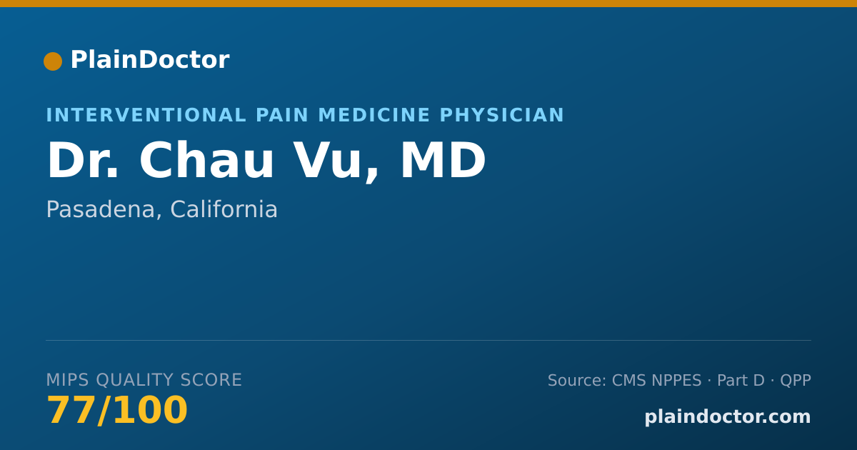 Shareable card for Chau Vu, MD - Interventional Pain Medicine Physician, Pasadena, CA