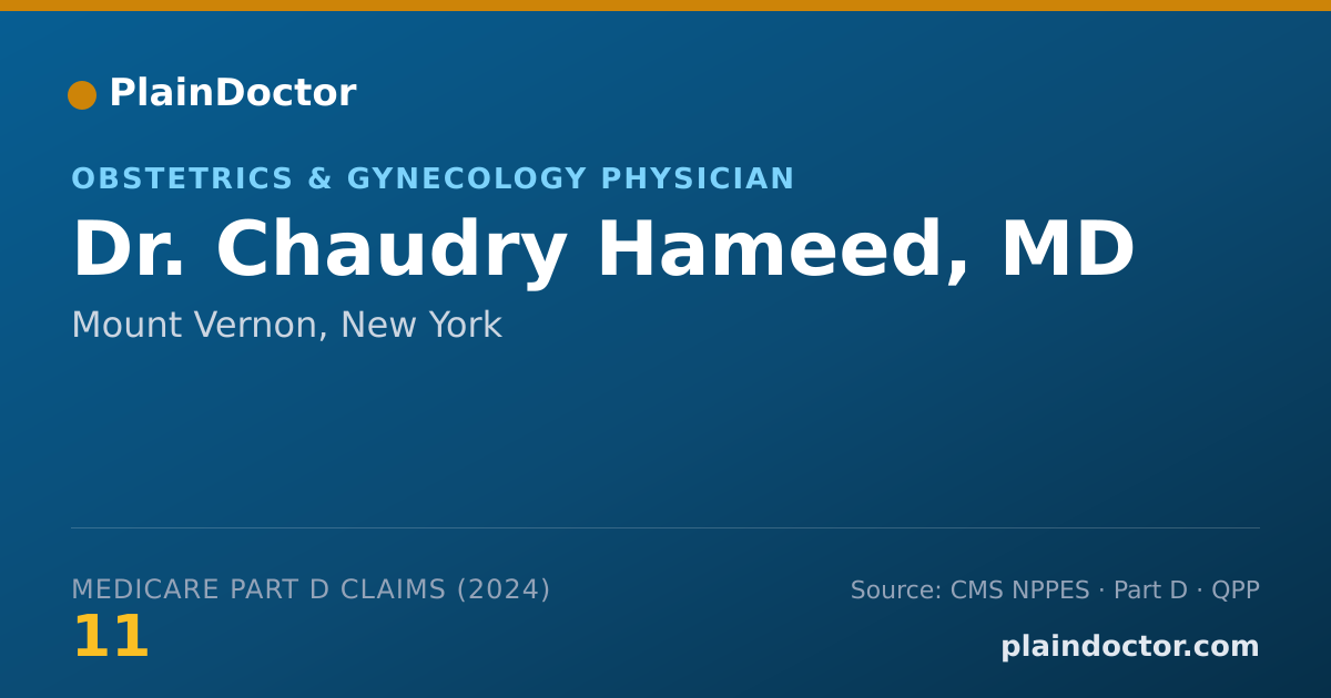 Shareable card for Chaudry Hameed, MD - Obstetrics & Gynecology Physician, Mount Vernon, NY