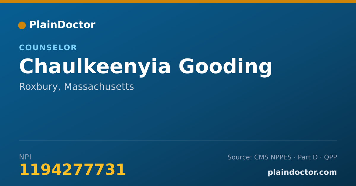 Shareable card for Chaulkeenyia Gooding - Counselor, Roxbury, MA