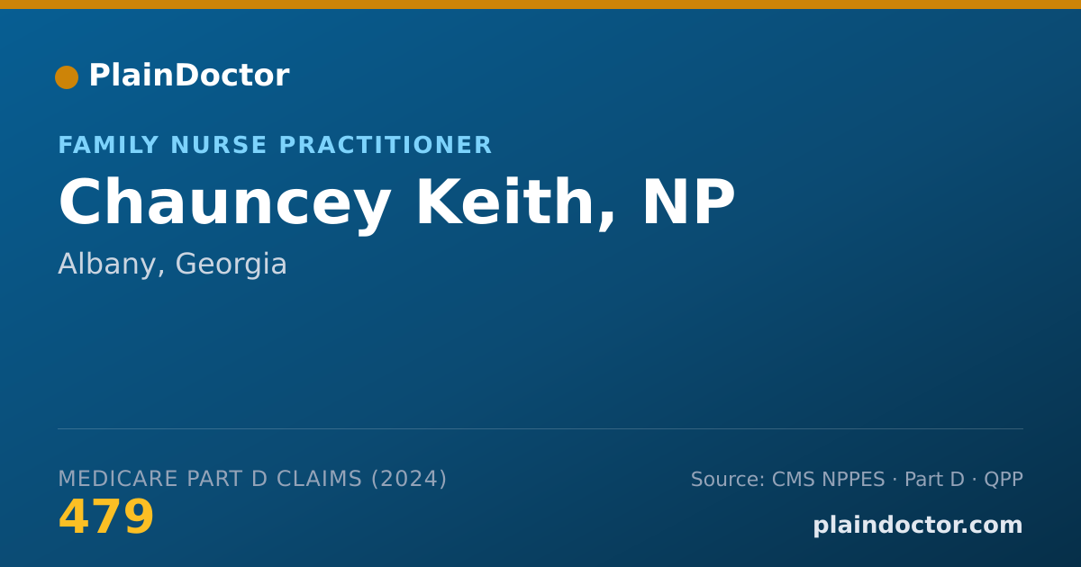 Shareable card for Chauncey Keith, NP - Family Nurse Practitioner, Albany, GA