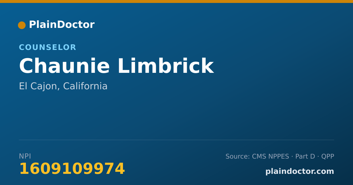 Shareable card for Chaunie Limbrick - Counselor, El Cajon, CA