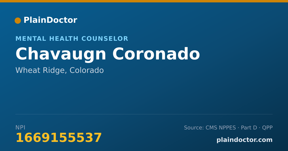 Shareable card for Chavaugn Coronado - Mental Health Counselor, Wheat Ridge, CO