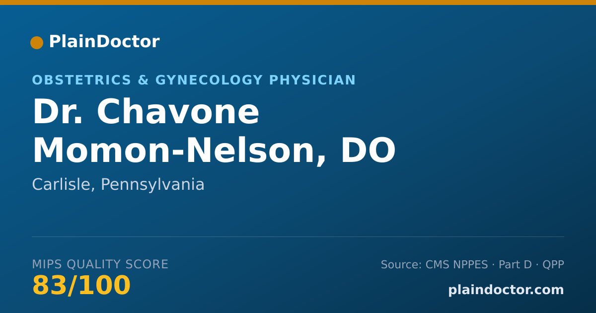 Shareable card for Chavone Momon-Nelson, DO - Obstetrics & Gynecology Physician, Carlisle, PA