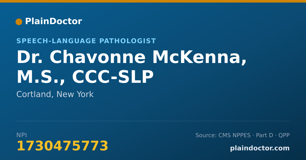 Shareable card for Chavonne McKenna, M.S., CCC-SLP - Speech-Language Pathologist, Cortland, NY