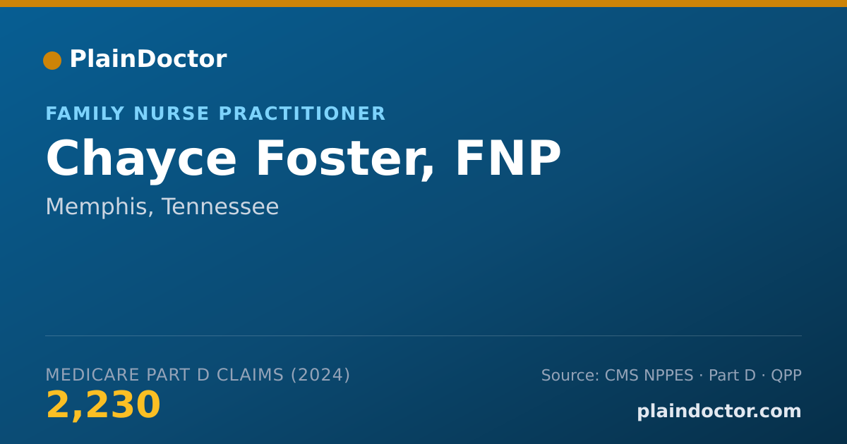 Shareable card for Chayce Foster, FNP - Family Nurse Practitioner, Memphis, TN