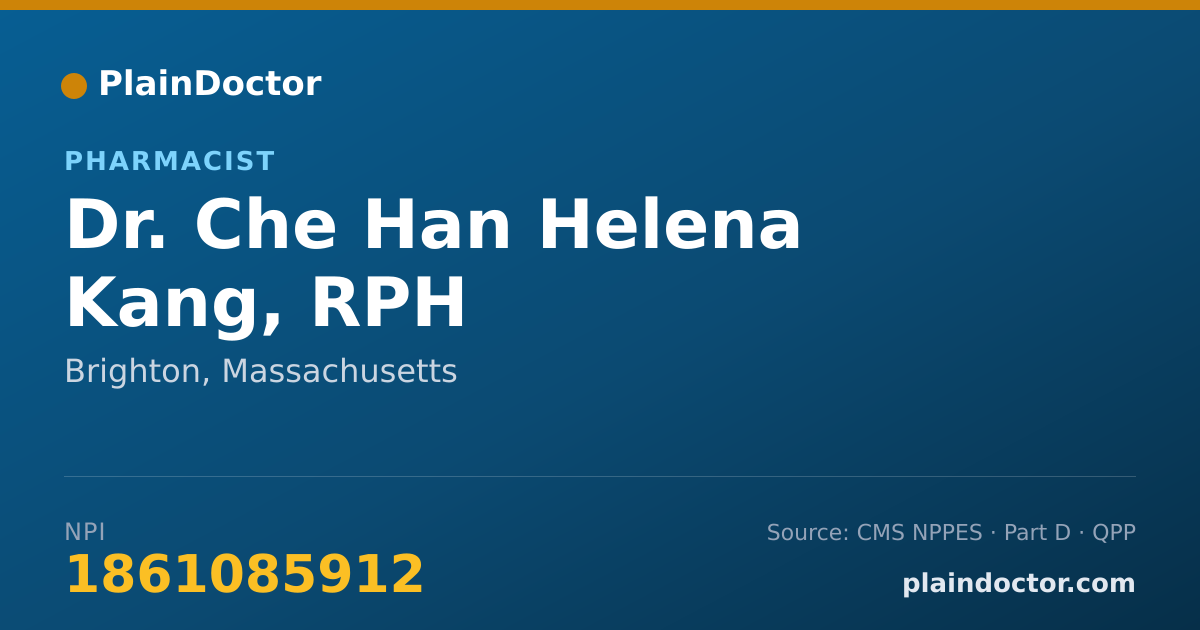 Shareable card for Che Han Helena Kang, RPH - Pharmacist, Brighton, MA