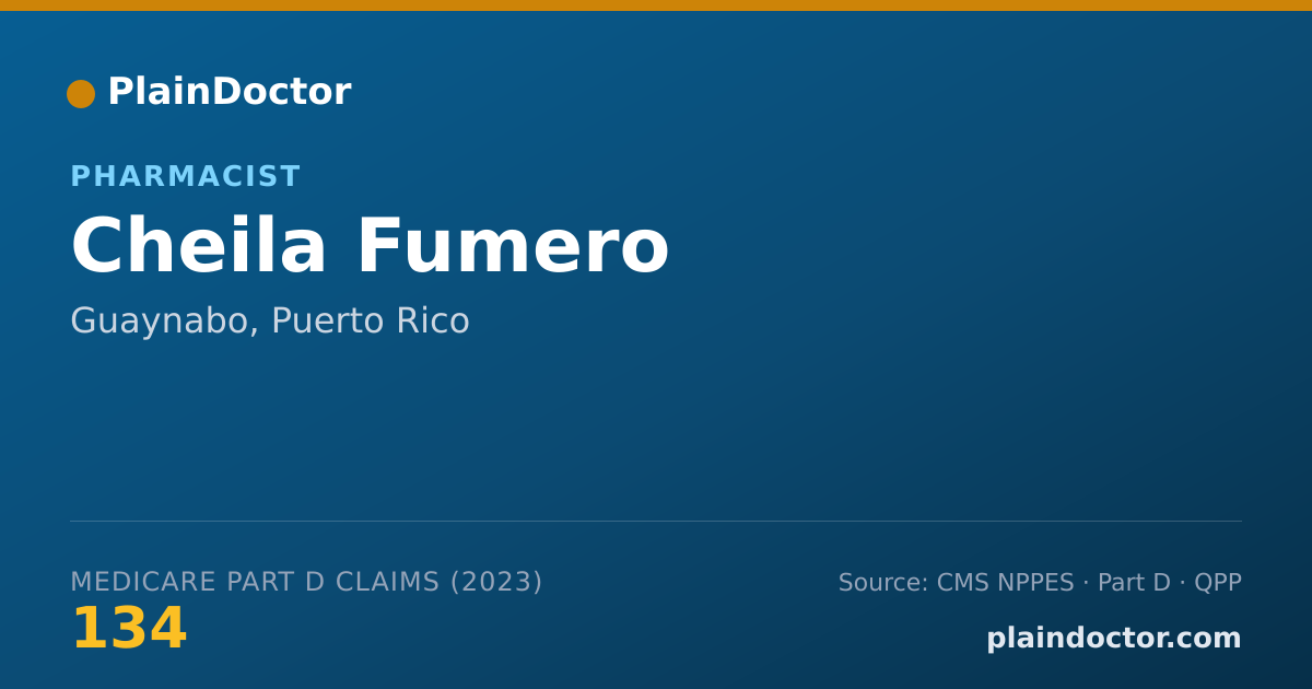 Shareable card for Cheila Fumero - Pharmacist, Guaynabo, PR