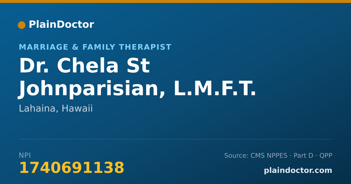 Shareable card for Chela St Johnparisian, L.M.F.T. - Marriage & Family Therapist, Lahaina, HI