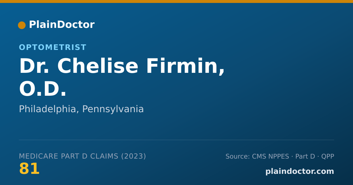 Shareable card for Chelise Firmin, O.D. - Optometrist, Philadelphia, PA