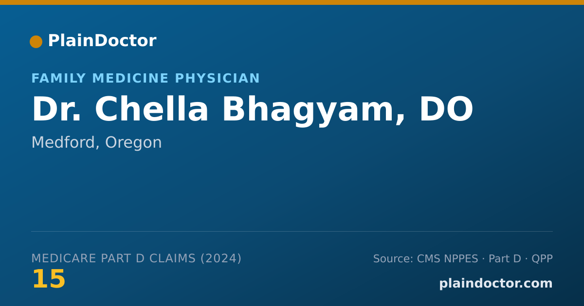 Shareable card for Chella Bhagyam, DO - Family Medicine Physician, Medford, OR
