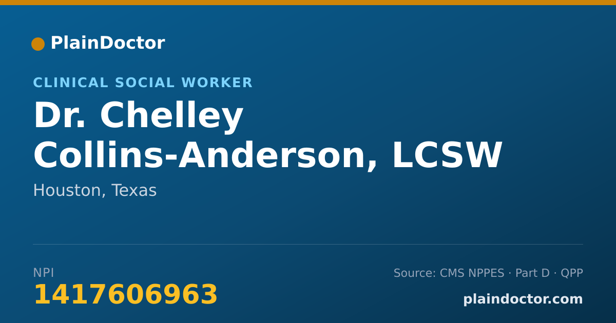 Shareable card for Chelley Collins-Anderson, LCSW - Clinical Social Worker, Houston, TX