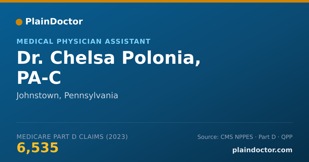 Shareable card for Chelsa Polonia, PA-C - Medical Physician Assistant, Johnstown, PA