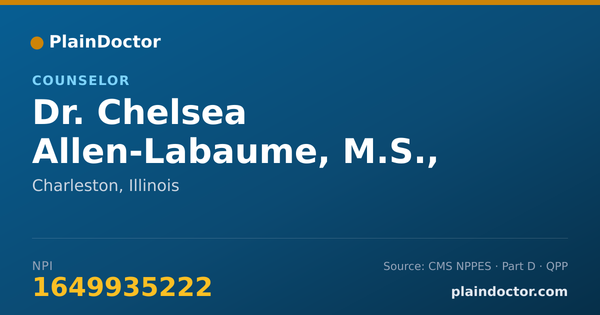 Shareable card for Chelsea Allen-Labaume, M.S., LCPC - Counselor, Charleston, IL