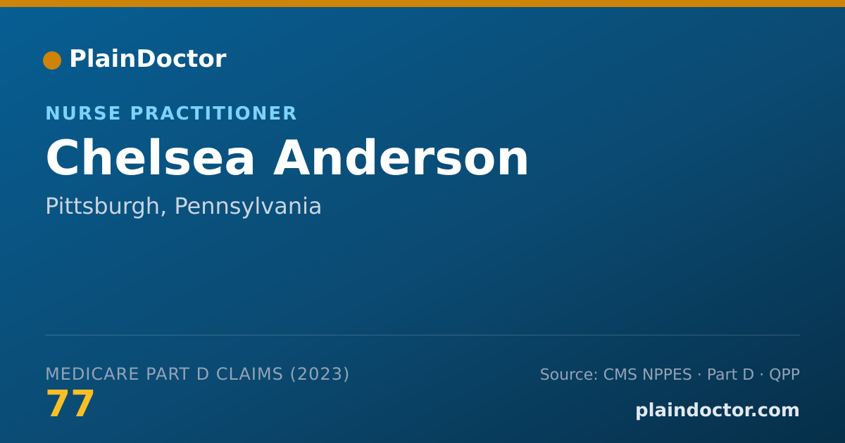 Shareable card for Chelsea Anderson - Nurse Practitioner, Pittsburgh, PA