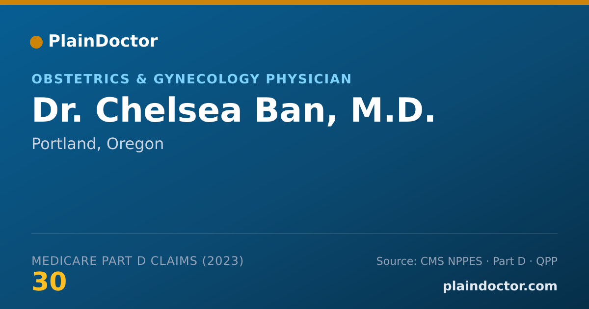 Shareable card for Chelsea Ban, M.D. - Obstetrics & Gynecology Physician, Portland, OR