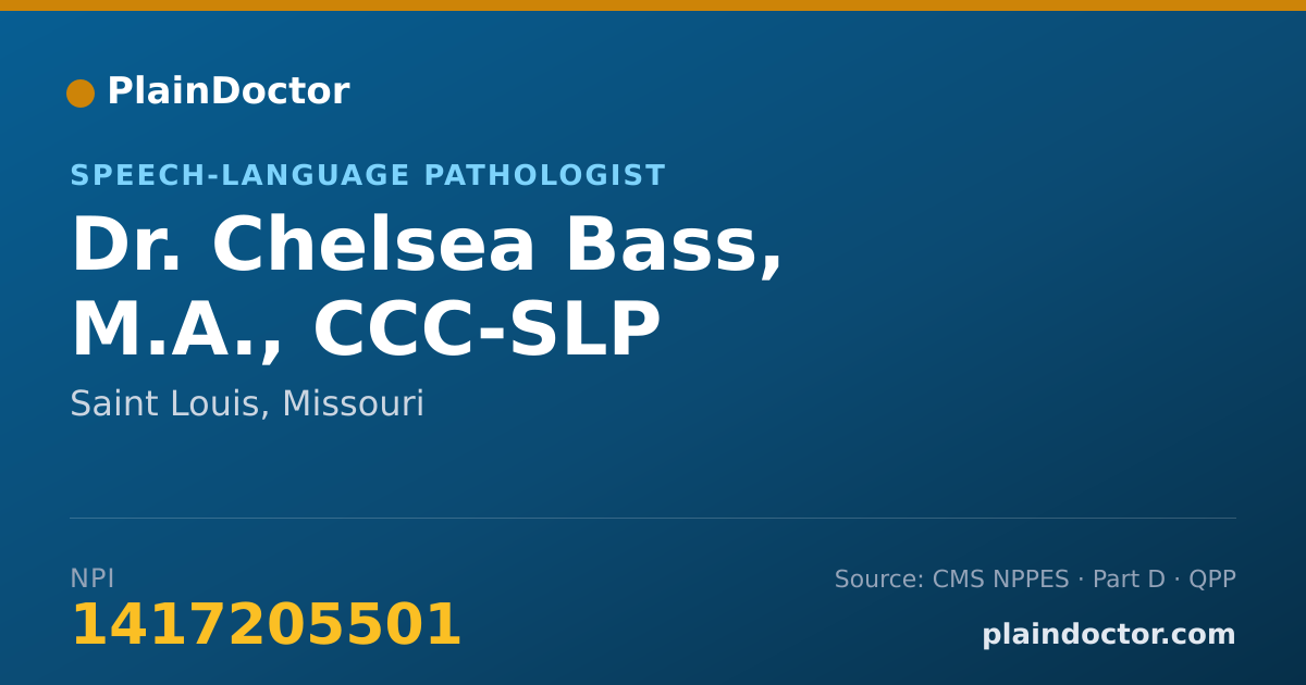 Shareable card for Chelsea Bass, M.A., CCC-SLP - Speech-Language Pathologist, Saint Louis, MO