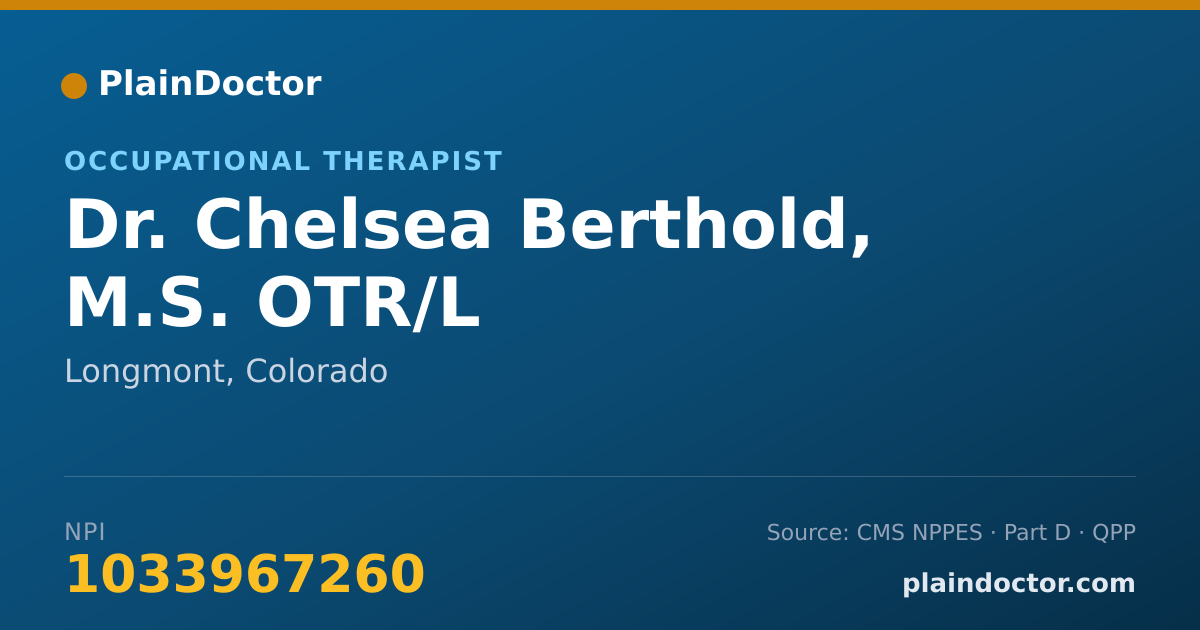 Shareable card for Chelsea Berthold, M.S. OTR/L - Occupational Therapist, Longmont, CO