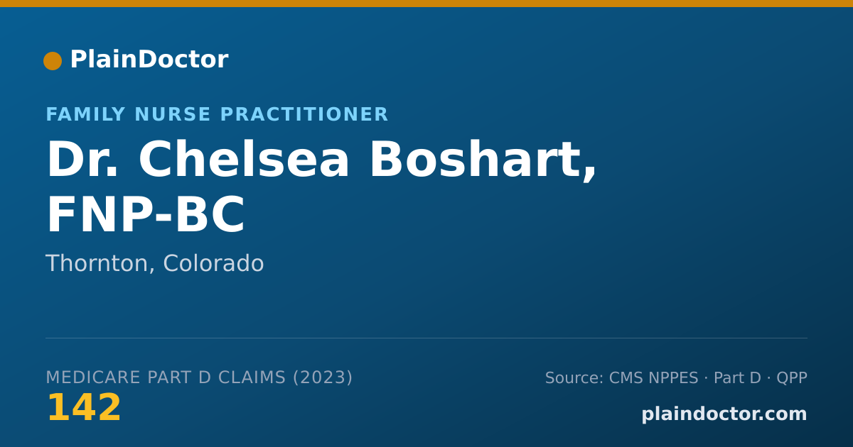 Shareable card for Chelsea Boshart, FNP-BC - Family Nurse Practitioner, Thornton, CO