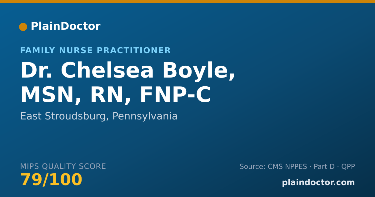 Shareable card for Chelsea Boyle, MSN, RN, FNP-C - Family Nurse Practitioner, East Stroudsburg, PA