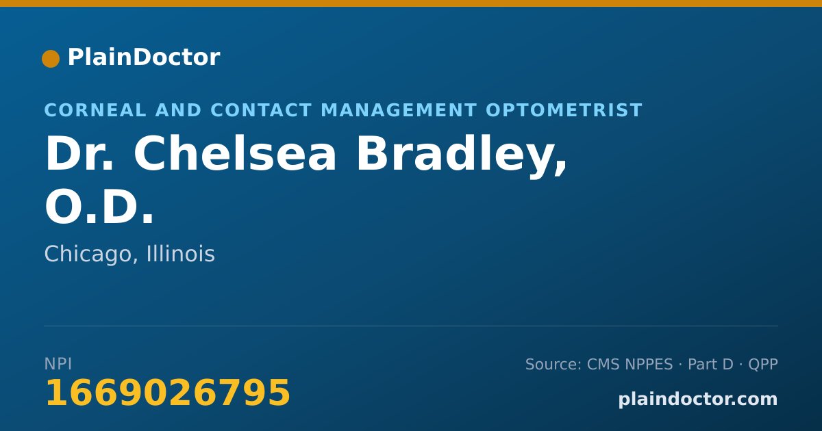 Shareable card for Chelsea Bradley, O.D. - Corneal and Contact Management Optometrist, Chicago, IL