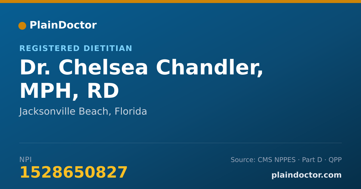 Shareable card for Chelsea Chandler, MPH, RD - Registered Dietitian, Jacksonville Beach, FL