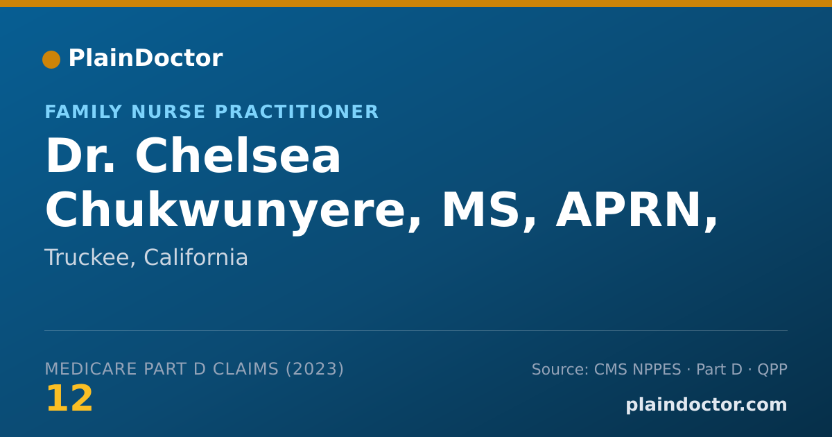 Shareable card for Chelsea Chukwunyere, MS, APRN, FNP-C - Family Nurse Practitioner, Truckee, CA