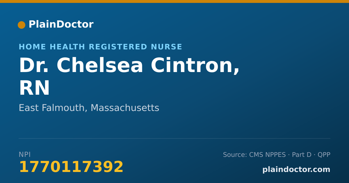 Shareable card for Chelsea Cintron, RN - Home Health Registered Nurse, East Falmouth, MA