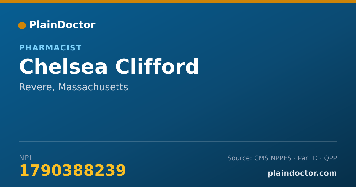 Shareable card for Chelsea Clifford - Pharmacist, Revere, MA