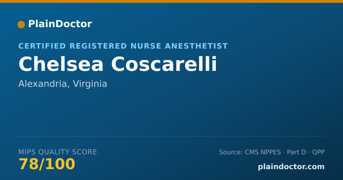 Shareable card for Chelsea Coscarelli - Certified Registered Nurse Anesthetist, Alexandria, VA