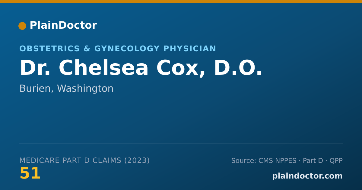 Shareable card for Chelsea Cox, D.O. - Obstetrics & Gynecology Physician, Burien, WA