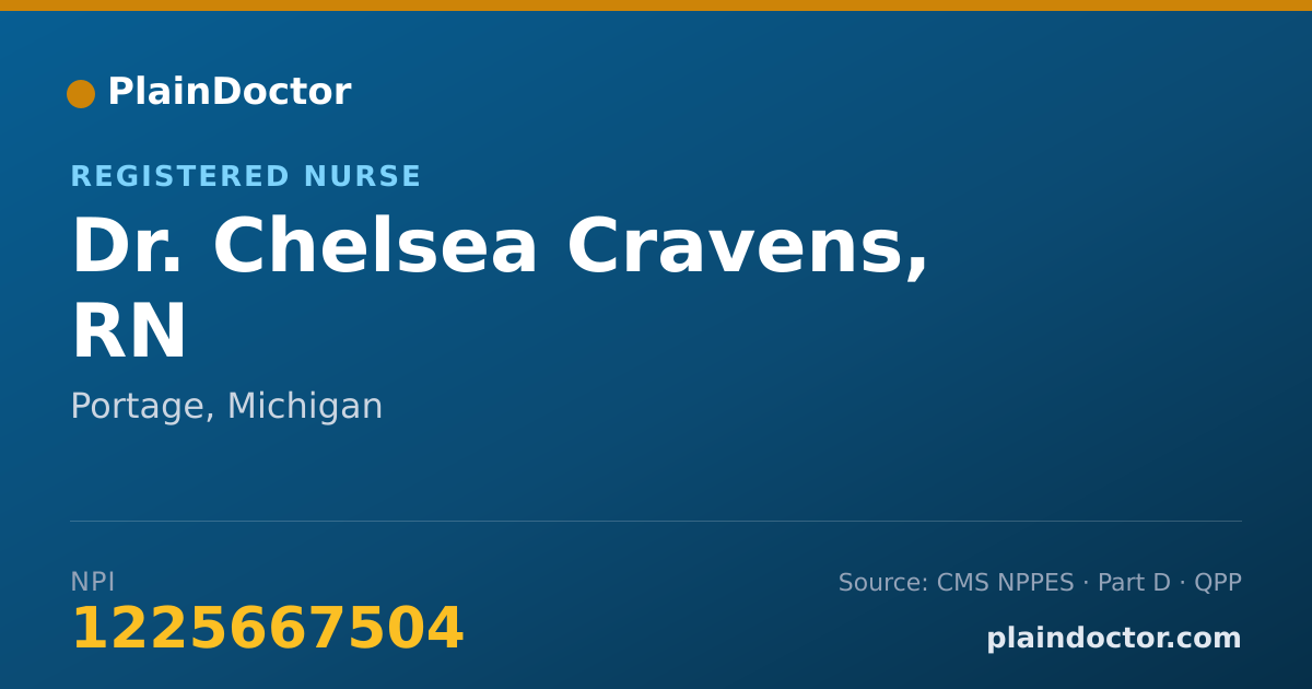 Shareable card for Chelsea Cravens, RN - Registered Nurse, Portage, MI