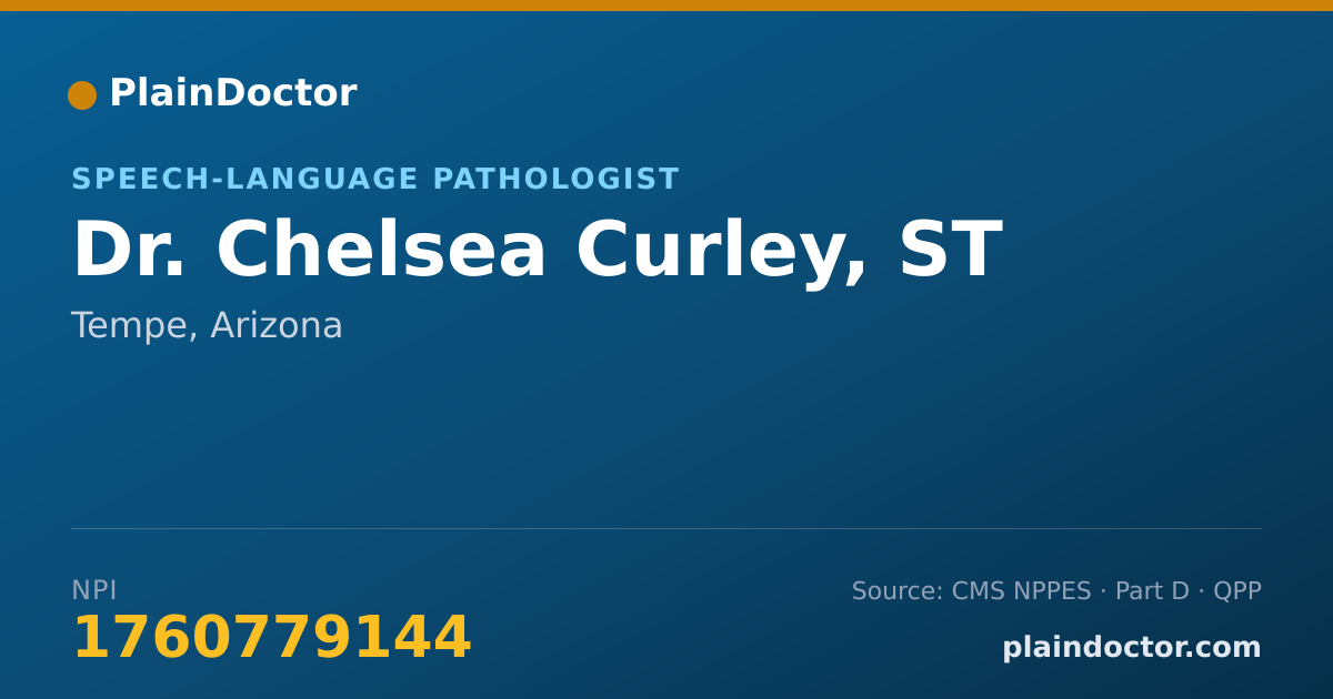 Shareable card for Chelsea Curley, ST - Speech-Language Pathologist, Tempe, AZ