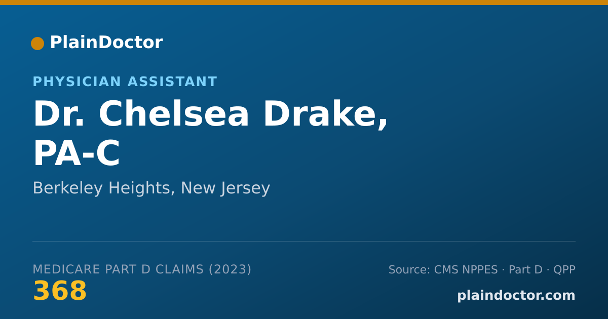 Shareable card for Chelsea Drake, PA-C - Physician Assistant, Berkeley Heights, NJ