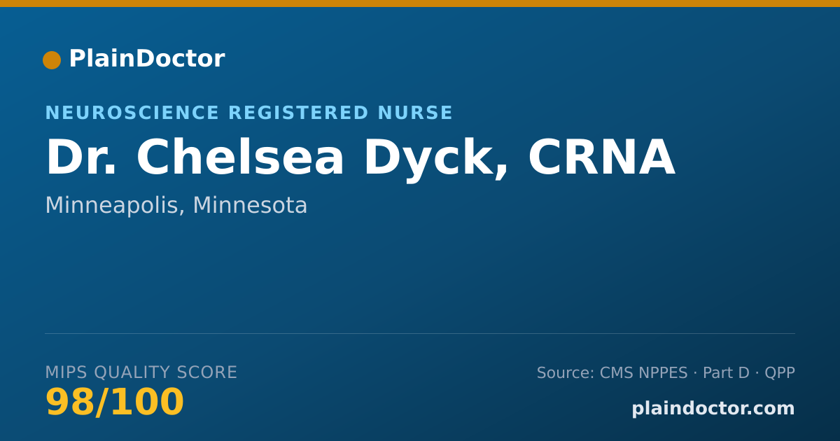 Shareable card for Chelsea Dyck, CRNA - Neuroscience Registered Nurse, Minneapolis, MN