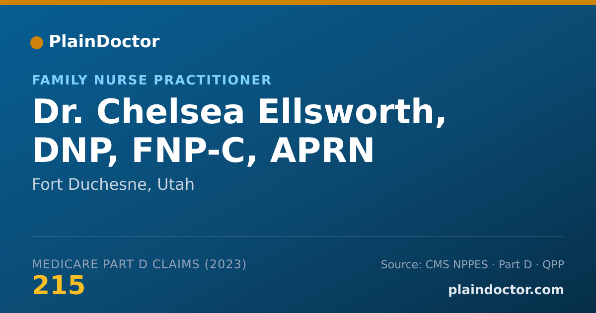 Shareable card for Chelsea Ellsworth, DNP, FNP-C, APRN - Family Nurse Practitioner, Fort Duchesne, UT