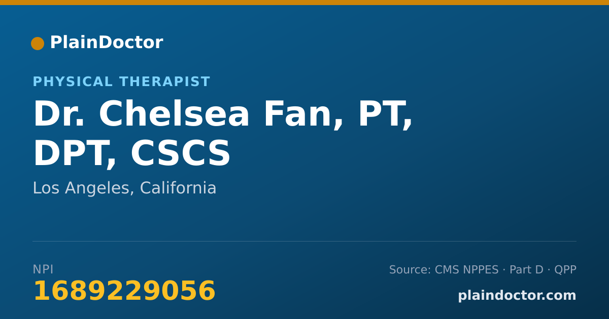 Shareable card for Chelsea Fan, PT, DPT, CSCS - Physical Therapist, Los Angeles, CA