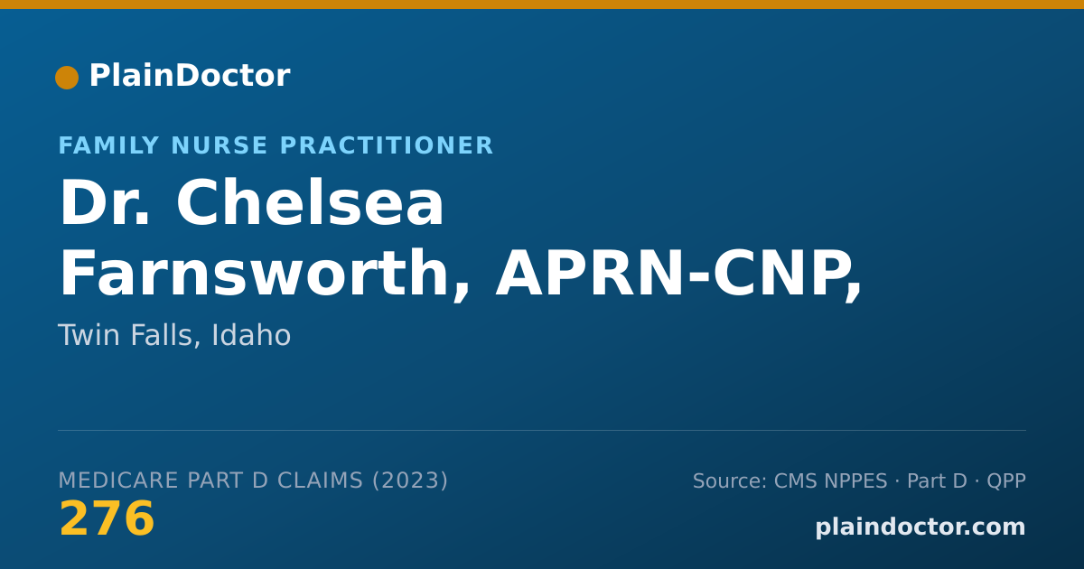 Shareable card for Chelsea Farnsworth, APRN-CNP, CNE, FNP-C - Family Nurse Practitioner, Twin Falls, ID